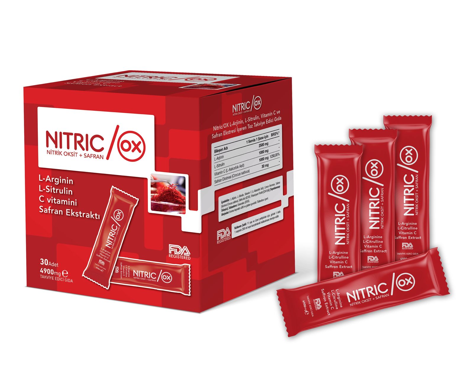 NITRIC/OX Nitrik Oksit + Safran Gıda Takviyesi